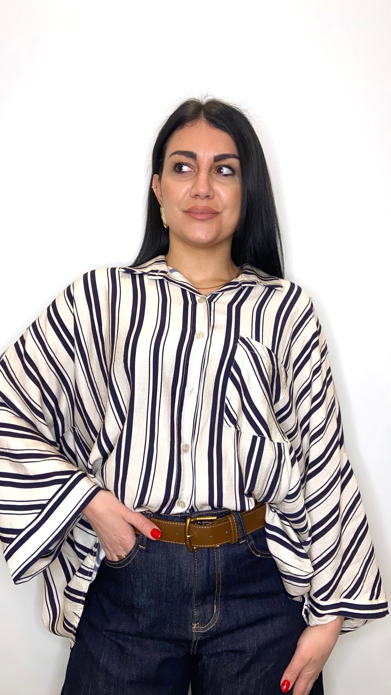 Camicia Striped Maxi